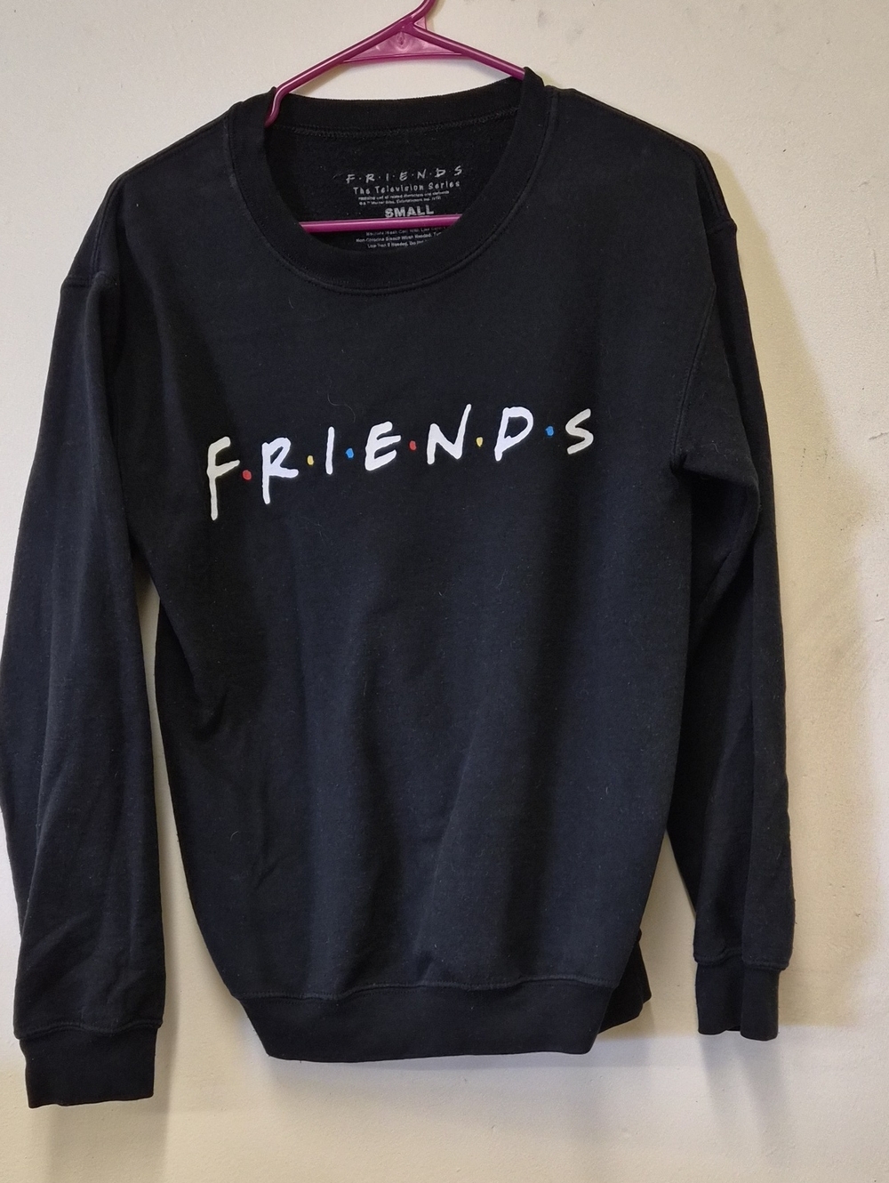 FRIENDS Black Sweatshirt with Multicolor Dot Logo